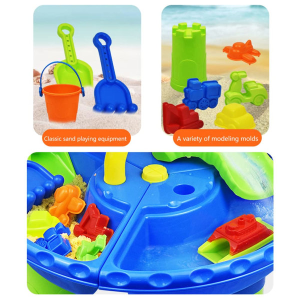 Lasten hiekka- ja vesipöytä, 22 settiä innovatiivinen vesi- ja hiekkapöytä, toddler aktiviteettipöytä hiekkalaatikkolelu lapsille leikkihiekkapöytä ulkona sisätiloissa