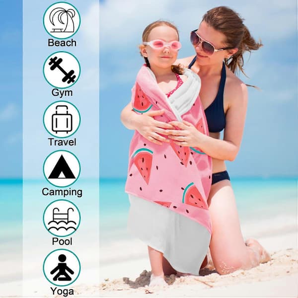 Mikrofiber strandhåndklæde, hurtigtørrende, super absorberende og super blødt