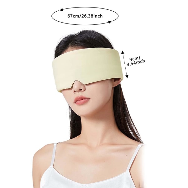 Sleep Eye Mask, kaksipuolinen cover, Ice Silk Eye Sleeping Mask säädettävällä päänauhalla, Side (vaaleankeltainen, hedelmänvihreä)