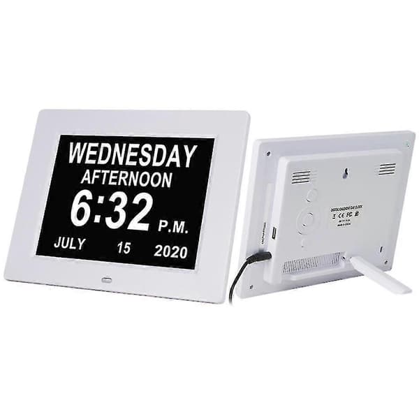 Digital Kalender Alarm Dagklocka med 8\" Stor Skärm