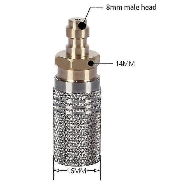 8mm Hane Snabbkopplingsplugg Adapter Med 8mm Hona Snabbkopplingskoppling Adapter Rostfritt Stål Koppling