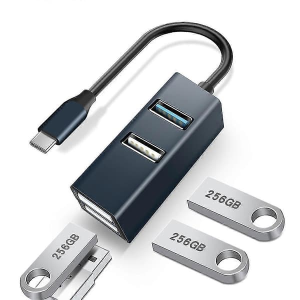 USB 3.0 2.0 Hub USB-splitter med ladestasjon, ingen driver nødvendig Plug and Play