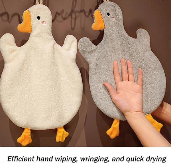 2-pack Hängande Handdukar med Hängögla Absorberande Korallfleece