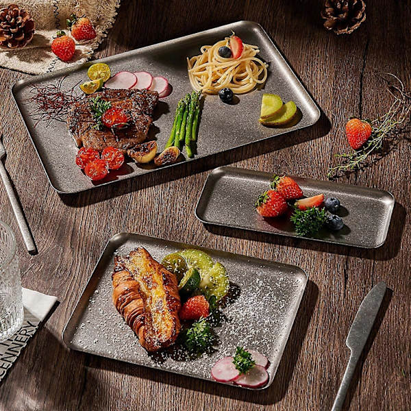 Rektangulär Serveringsbricka, Köksbakplåt, Matbricka, Förvaringsorganisatör (22*9,7cm)