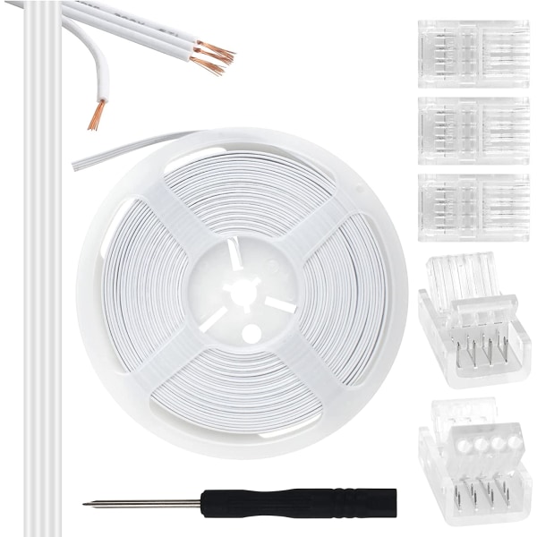 4-polet 10mm RGB LED-strip-stik-sæt, 5 pakker