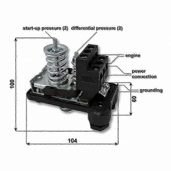 380V 3-Fase Pumpe Trykkbryter for Husholdningsvannsystemer Brønnpumpekontroll