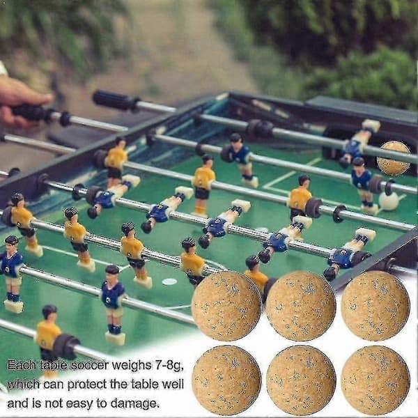 Fotbollsbordsbollar av naturkork, 12-pack, diameter 36 mm, tyst prestanda