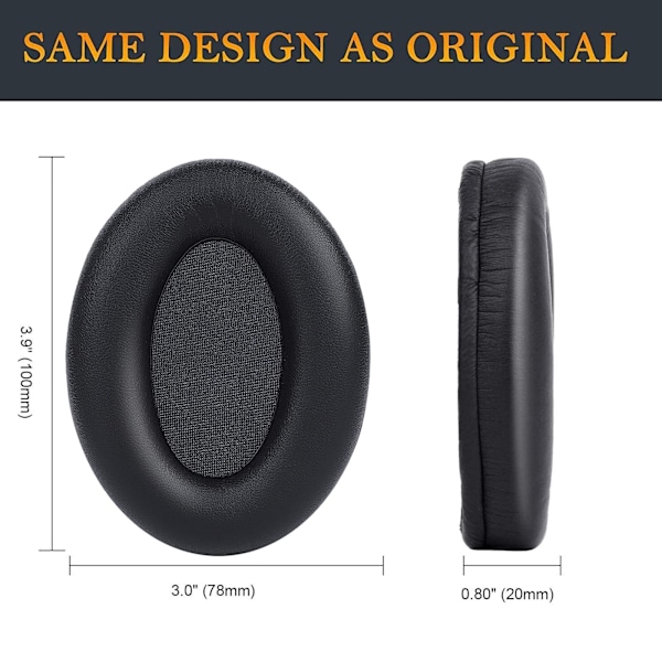 Ørepude-puder til Sony WH-1000XM3 1 par (sort) B