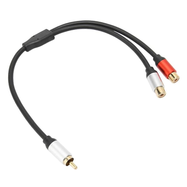 RCA hann til 2RCA hunn AUX-forlengelse Y-adapter stereosplitterkabel