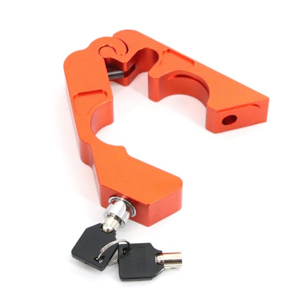 Grepplås, Motorcykelstyregrepp Säkerhetslås och nyckel (orange)