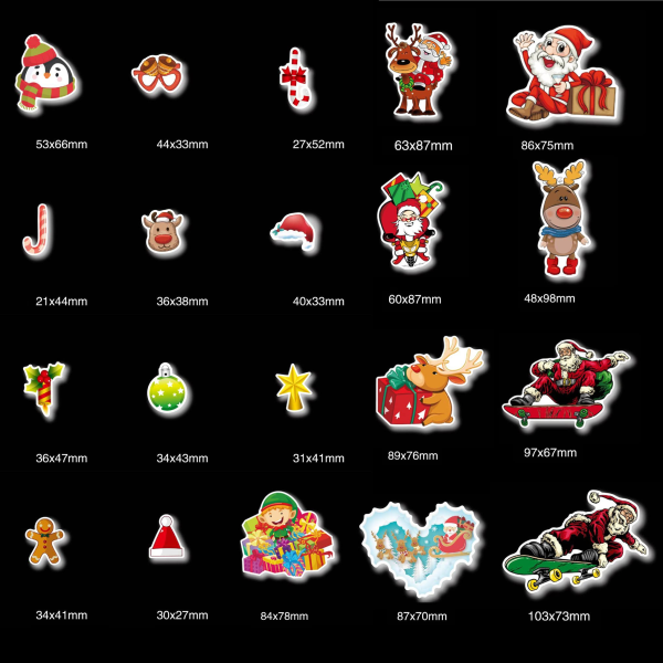 56 stycken juletikettklistermärken, julklistermärken Presentetikettklistermärken, klistermärken, för julteman för julfest