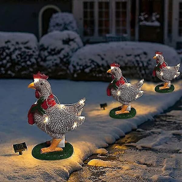 Julelys Udendørs Til Dekoration Med Gårdhave Led Havepynt Indendørs Light Resin chicken
