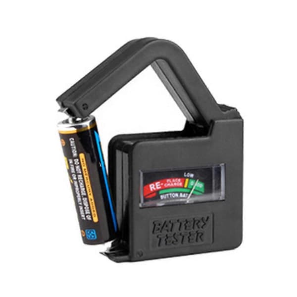 1 st Digital Batteritestare För Aa, Aaa, C, D, 9v, Knappbatterier, Knappkapacitetstestare, Svart