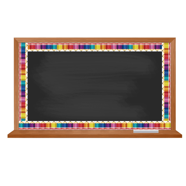 Blyant-oppslagstavlekant, fargerike blyanter Korkkanter Tilbake-til-skolen-oppslagstavledekorasjoner Blyantkantstrim