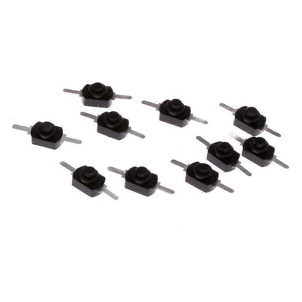 10x 1a 30v Dc 250v Sort Låsende On Off Mini Lommelygte Trykknap Ny