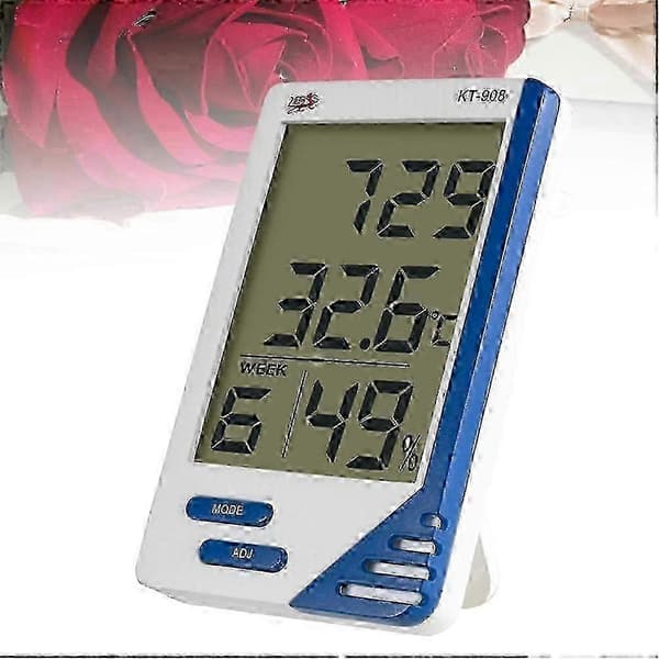 KT-908 LCD Elektronisk Temperatur Luftfuktighetsmätare Digital Termometer Hygrometer för Hem Inomhus