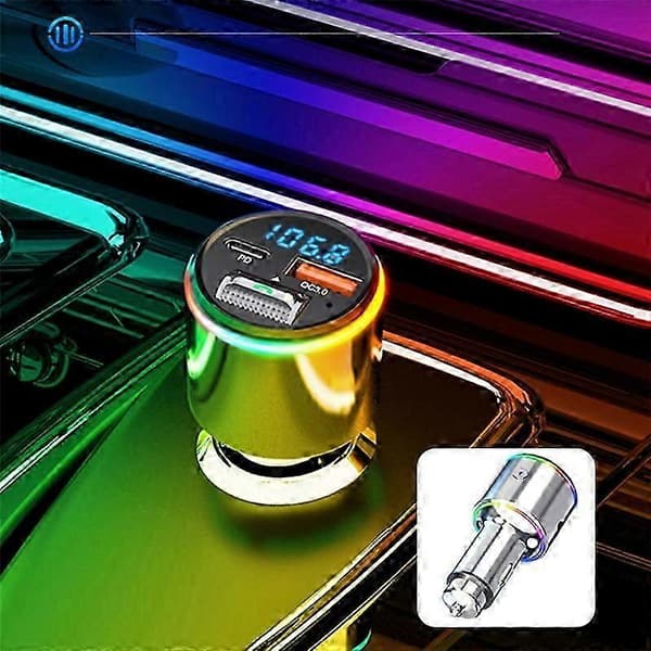 Auton Bluetooth 5.3 MP3-soitin audiolähetin auton pikalaturi monitoimitilayhteys autoadapteri