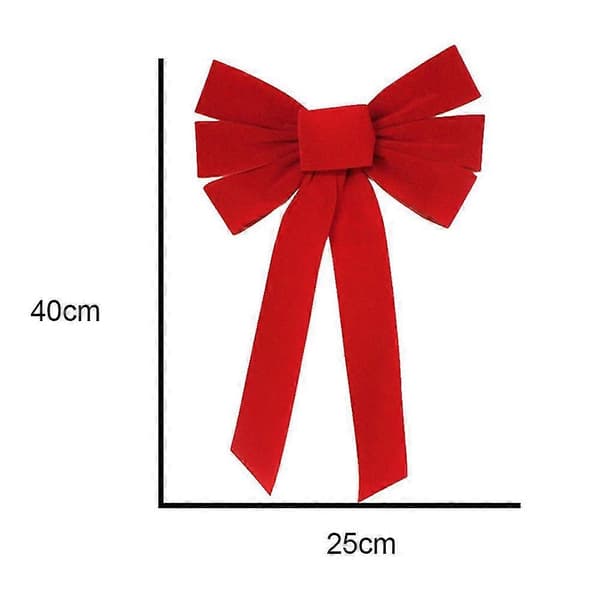 Julepynt, rød flannells julesløjfe B 25cm*40cm