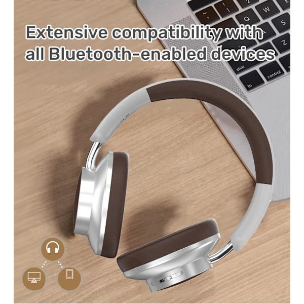 Bluetooth Over-Ear Hovedtelefoner Trådløse Hovedtelefoner Diadema Circum-aural, Krystallyd, Lavt Strømforbrug, ANC, Letvægtskomfort – Kompatibel - 902 Brun