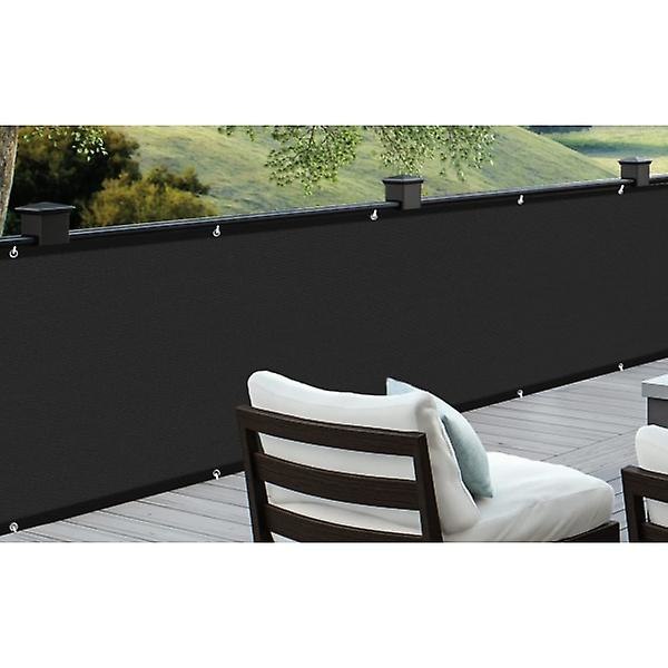 Parvekkeen yksityisyyden suoja tuulelta ja UV-säteiltä, 90 x 300 cm, musta