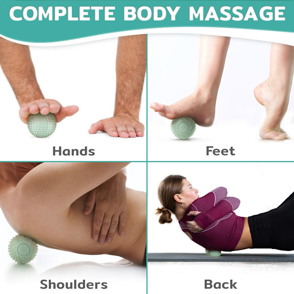 Jalkaterapiapallo (7 cm, vihreä, 1 pakkaus), Trigger Point Roller -hierontapallo plantaarifaskiittiin, rullaava neuropatiapainelupallo