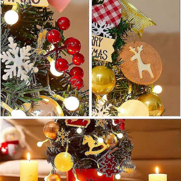 Juletre for skrivebord, Mini juletrepynt, Julepynt til bord, skrivebord og disk style 3