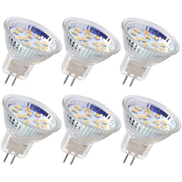 6 kpl MR11 LED-lamppuja GU4-kohdevalaisinlamput 3W 18 LEDiä (kylmä valkoinen)