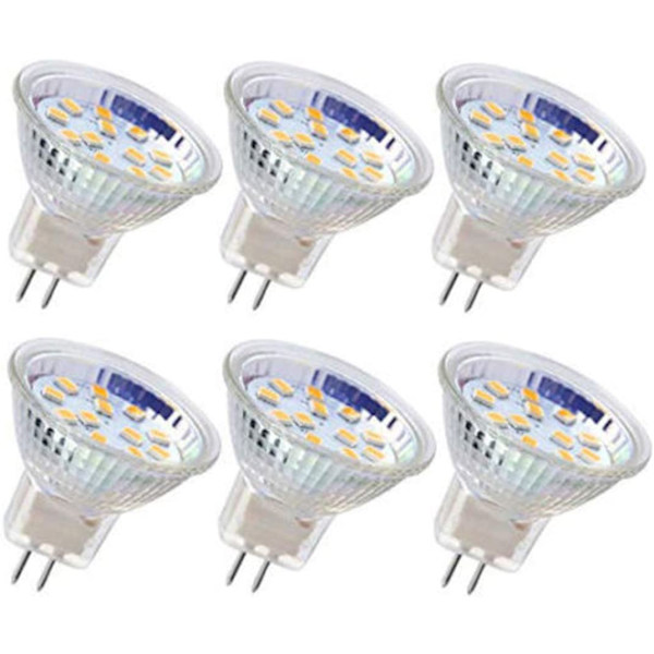 6 stk. MR11 LED-pærer GU4-spotlightpærer 3W 18 LED-er (kald hvit)