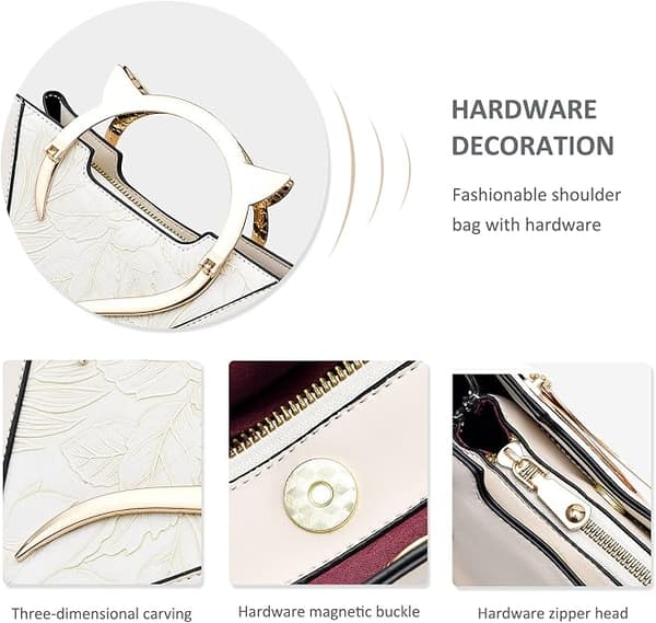 Moderigtige håndtasker til kvinder Katteform Crossbody taske (hvid)