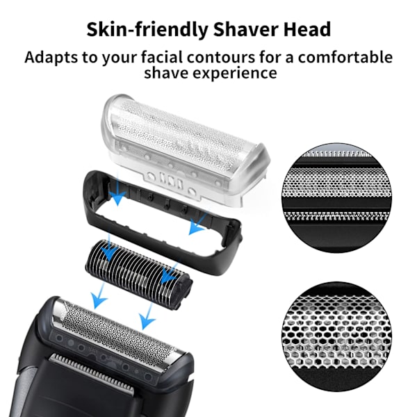 Elektrisk barberhoved, barberhoved, barberhovedgitter, reservedel til Braun 180 190 5728 5729 1735 Z40 190S-1 10B