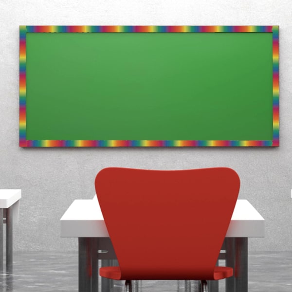 2 st anslagstavlor för klassrum, Gradient Rainbow Border Classroom Bulletin, för dekoration av anslagstavlor, hemskola och kontor 65.6