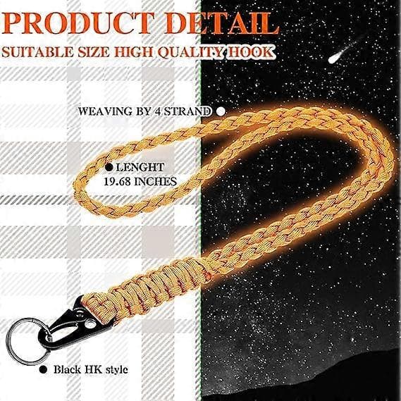 2 Set Kraftig Paracord Halsband Nyckelring Handledsflätad Rem
