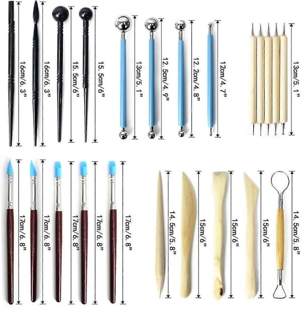 24 st Clay Sculpting Tools Keramikverktyg Polymer Clay Tools Clay Sculpting Set