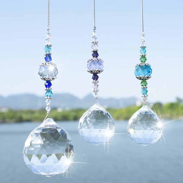 Crystal Prism Ball Rainbow Maker Glasfönster Suncatcher