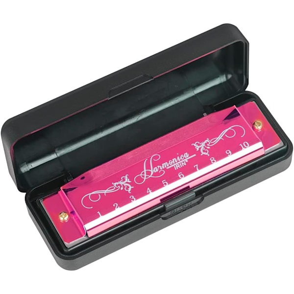 Bluesmunspel, Diatonisk Bluesmunspel i C-tonart, 10 Hål 20 Toner Blues Harp Munspel (Roseröd) rose