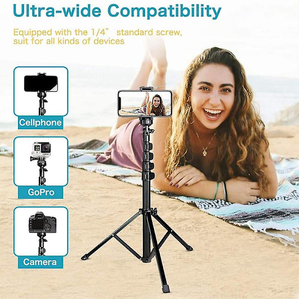 Selfie-tikku Tripod-kamera & Mobiilipuhelimen Tripod-jalusta Bluetooth-kaukosäätimellä ja Universaali