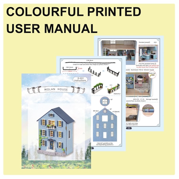 Diy dockhus kit, miniatyr dockhus kit