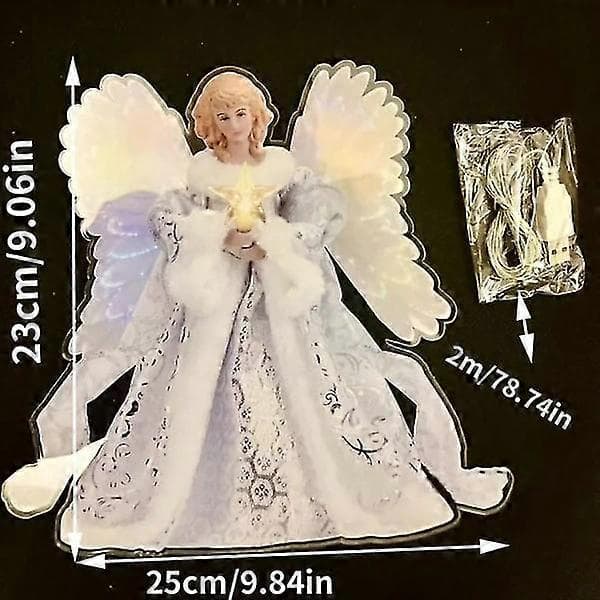 LED Engel Juletre Toppstjerne Julerengel Fe Figur Pynt Romersk
