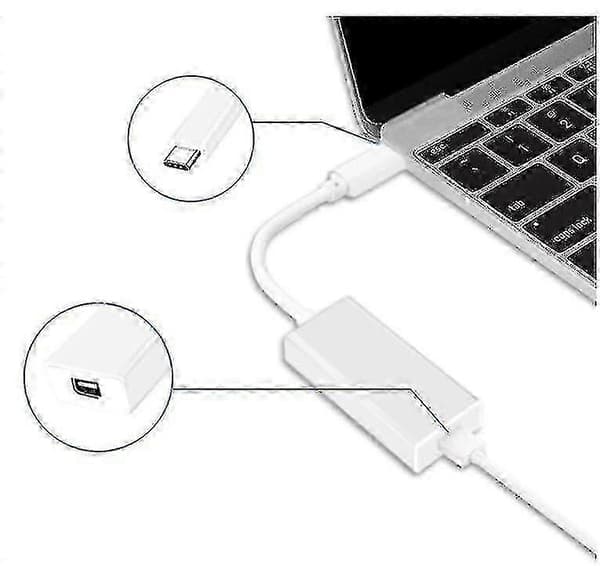 Thunderbolt 3 till 2 Adapterkabel för Apple MacBook
