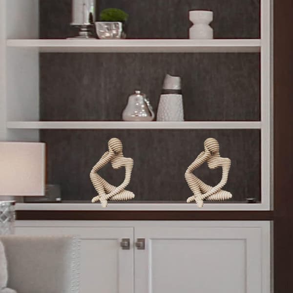 Tenker Statuer Resin Abstrakt Skrivebordsdekor ( Stripe - Venstre )
