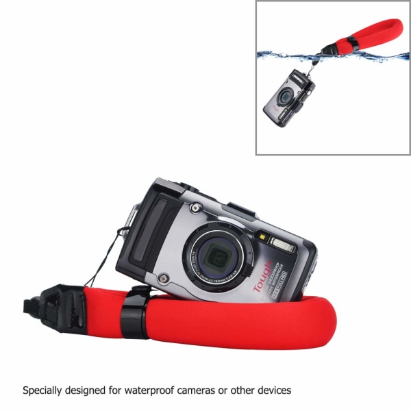Flytande kamera handledsrem 2-pack undervattensmobil flytrem för Olumpus TG-6 TG-5 TG-4, Nikon W300 W100 Gopro 11 10 9 8 (Röd&Orange)
