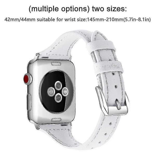 Ohut nahkaranneke Series-White -kelloille, 42/44 mm