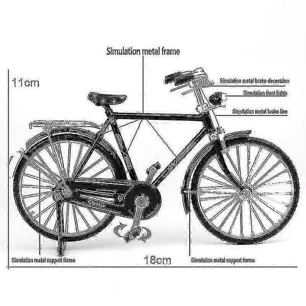 1:10 Legering Klassisk Retro Cykel Model Ornament-yujia
