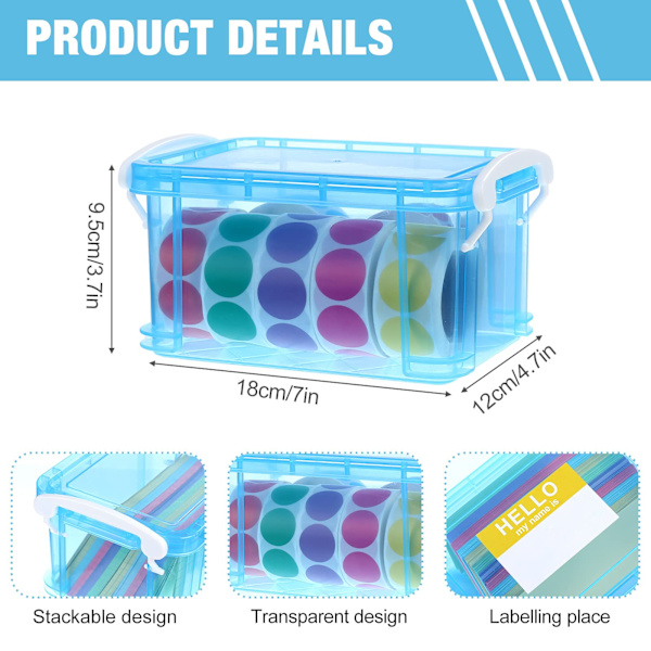3 stk. Indekskortboks Plastlommeholder 3 x 5 tommers Oppskriftskort Oppbevaringsorganisator Farget Fotoboks for arkivering av notater, adresser, oppskrifter