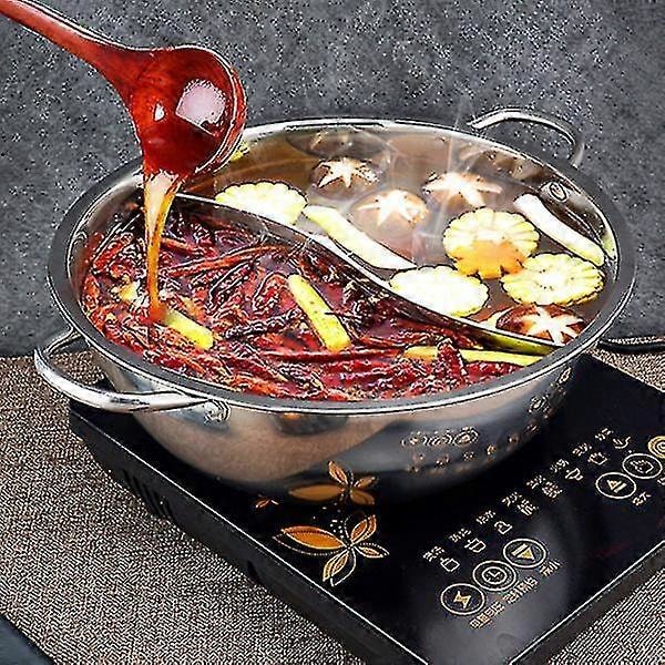 Rostfritt Stål Gryta Hotpot Induktionsspis Gas Spis Kompatibel Gryta Hemkök 32 cm 32cm