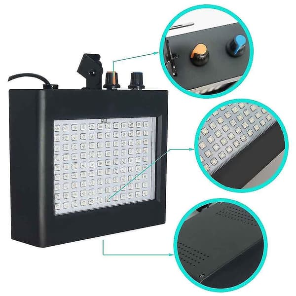 180 Strobe-blitzlys Portable 35w RGB Fjernkontroll Lydstyrt Strobehastighet Justerbar For Scene Disk -(ws)