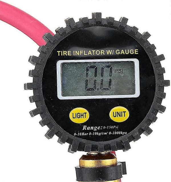 LCD Digital Måler Dobbelt Dækinflator Dækinflator Trykmåler Høj Nøjagtighed 0-200 Psi