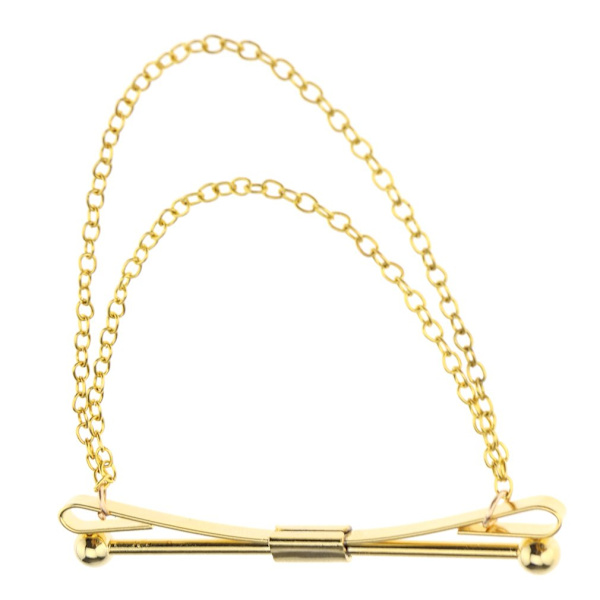 Herrar Pojke Skjorta Krage Klämma Bar Pin Klämma Guld Kedja Slips Brosch 6CM Bar Fest Present