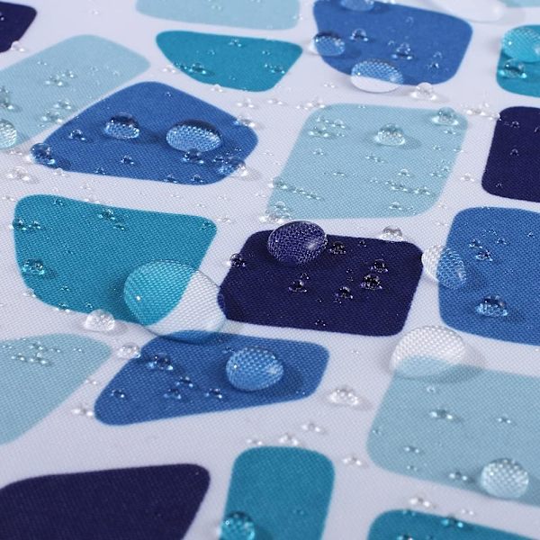 Dusjforheng Mugg og Mugg Resistent - Mosaic Blå, 180 x 180 cm (71 x 71 Tommer) | Vannfrastøtende Stoff | 100% Polyester blue