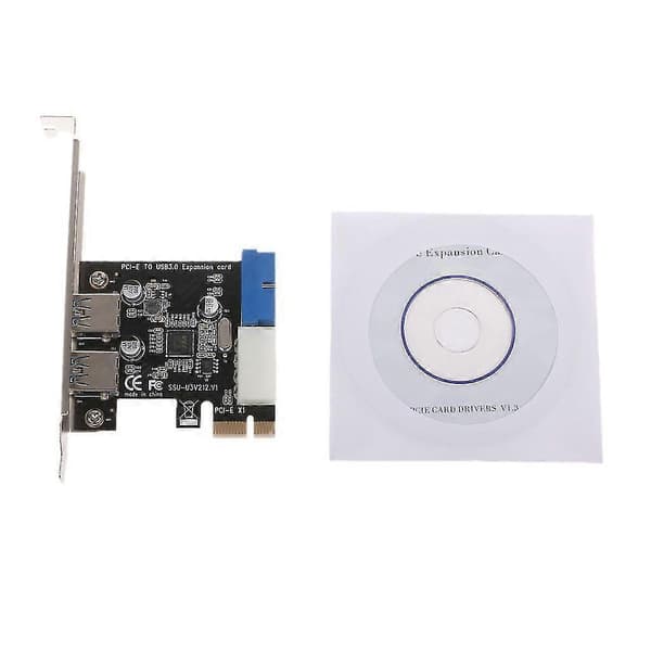 Pci-E X1 til 2 porter 19-pinners Usb 3.0-header Pci Express Usb 3.0-kortadapter
